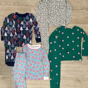 Used Toddler Girls (4t/5t) Pajamas Hanna Andersson, Gap Bundle of 4 Pairs